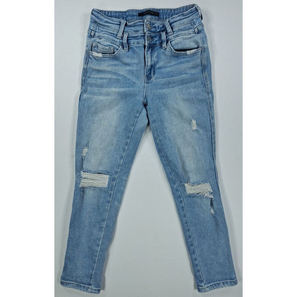 Flying Monkey Jeans Womens Size 28 Blue Distressed High Rise Ankle Skinny Leg